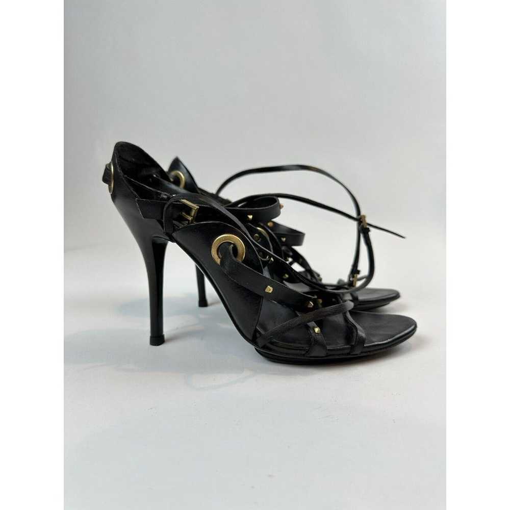GUCCI Vintage Leather Gladiator Style Heels w/gol… - image 1