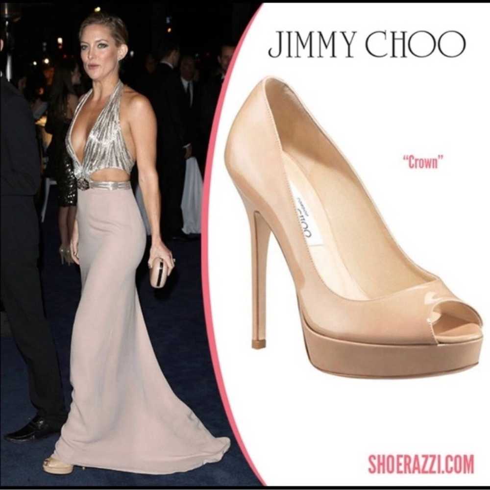 JIMMY Choo Patent Leather Luna “Nude” Tan Crown O… - image 3