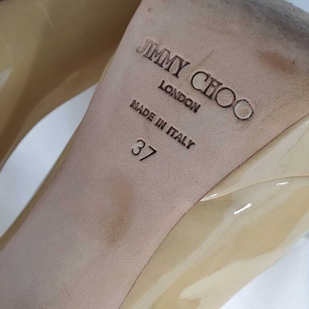 JIMMY Choo Patent Leather Luna “Nude” Tan Crown O… - image 7