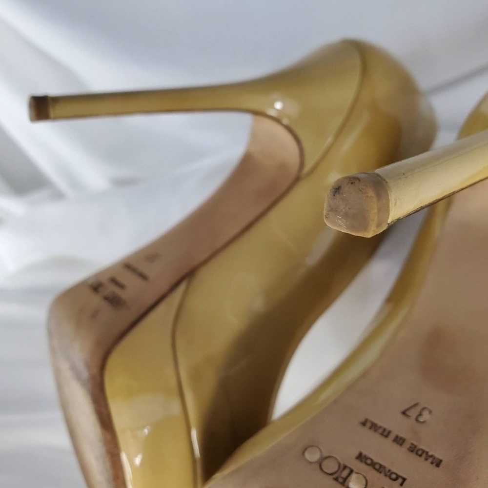 JIMMY Choo Patent Leather Luna “Nude” Tan Crown O… - image 8