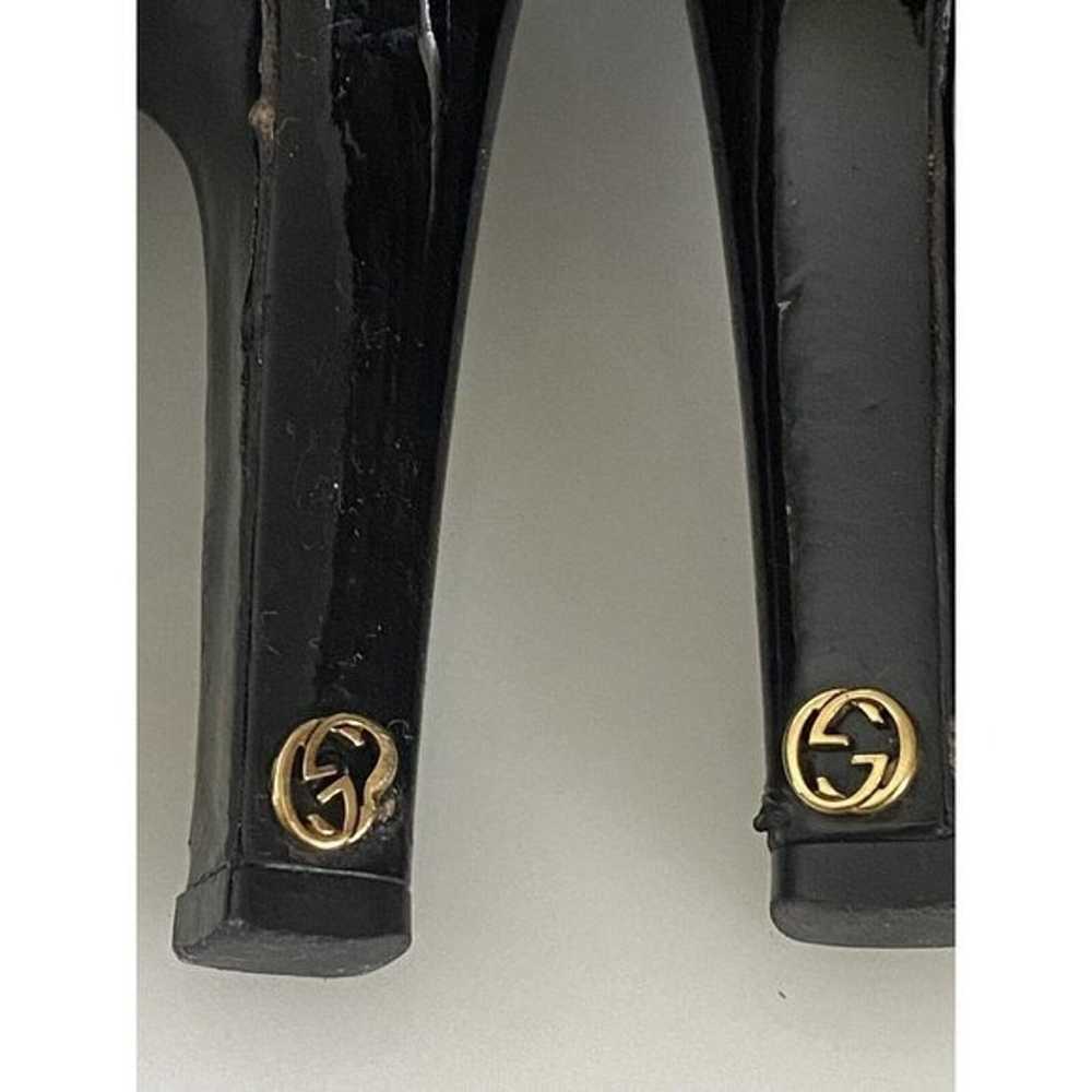 Vintage Blk Gucci Classic Logo Patent Leather Hig… - image 11