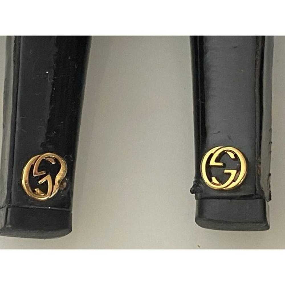 Vintage Blk Gucci Classic Logo Patent Leather Hig… - image 8