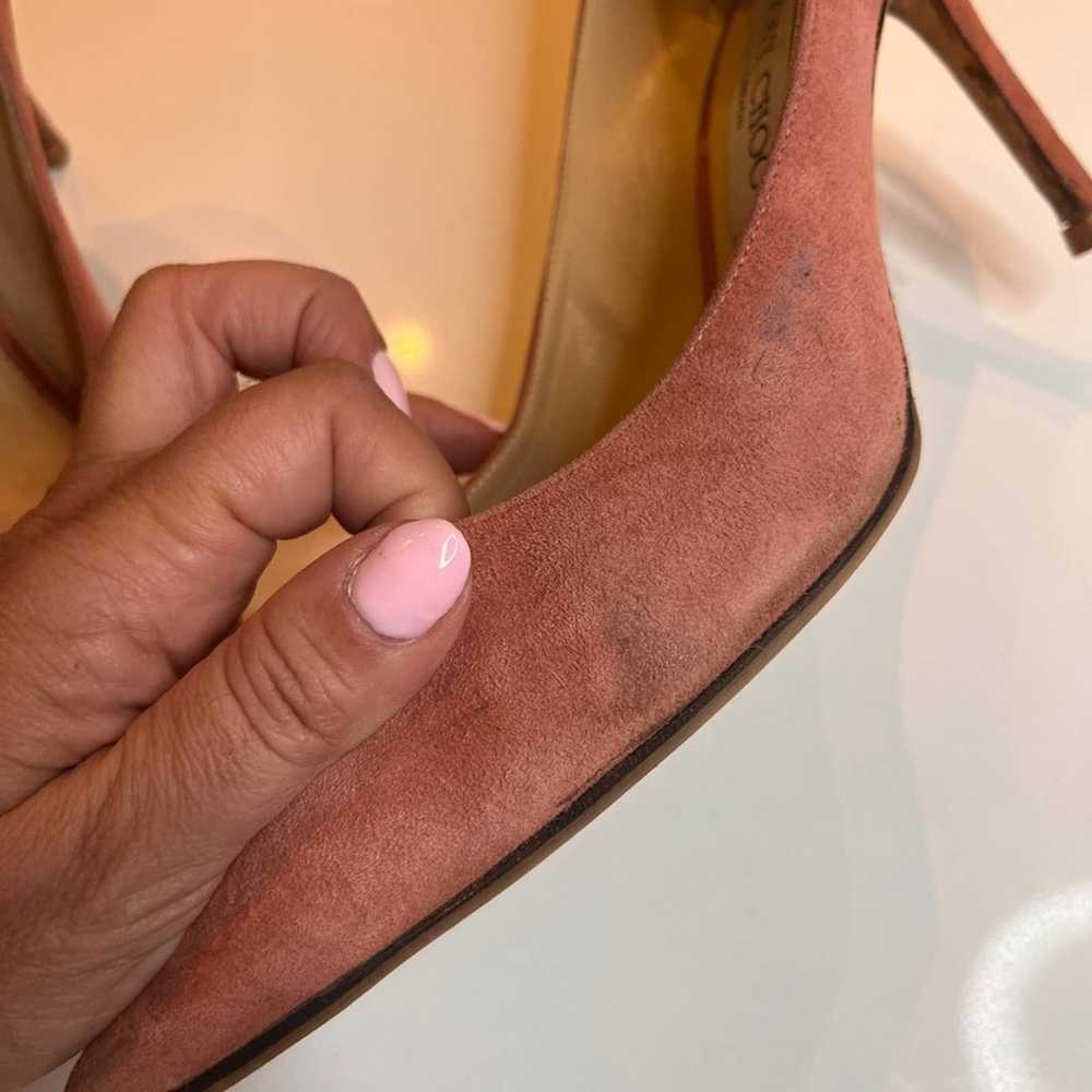 Jimmy Choo Blush Pink Suede Heels size 39.5 - image 12