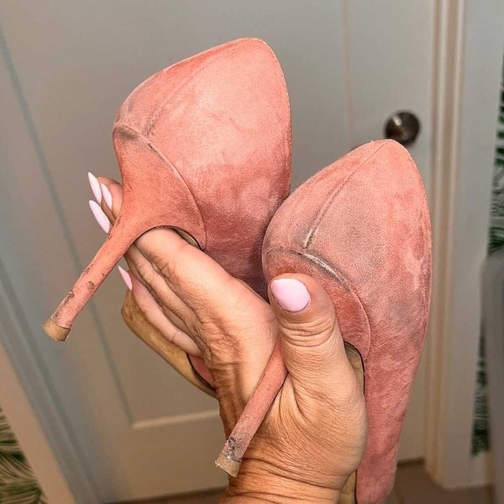 Jimmy Choo Blush Pink Suede Heels size 39.5 - image 2
