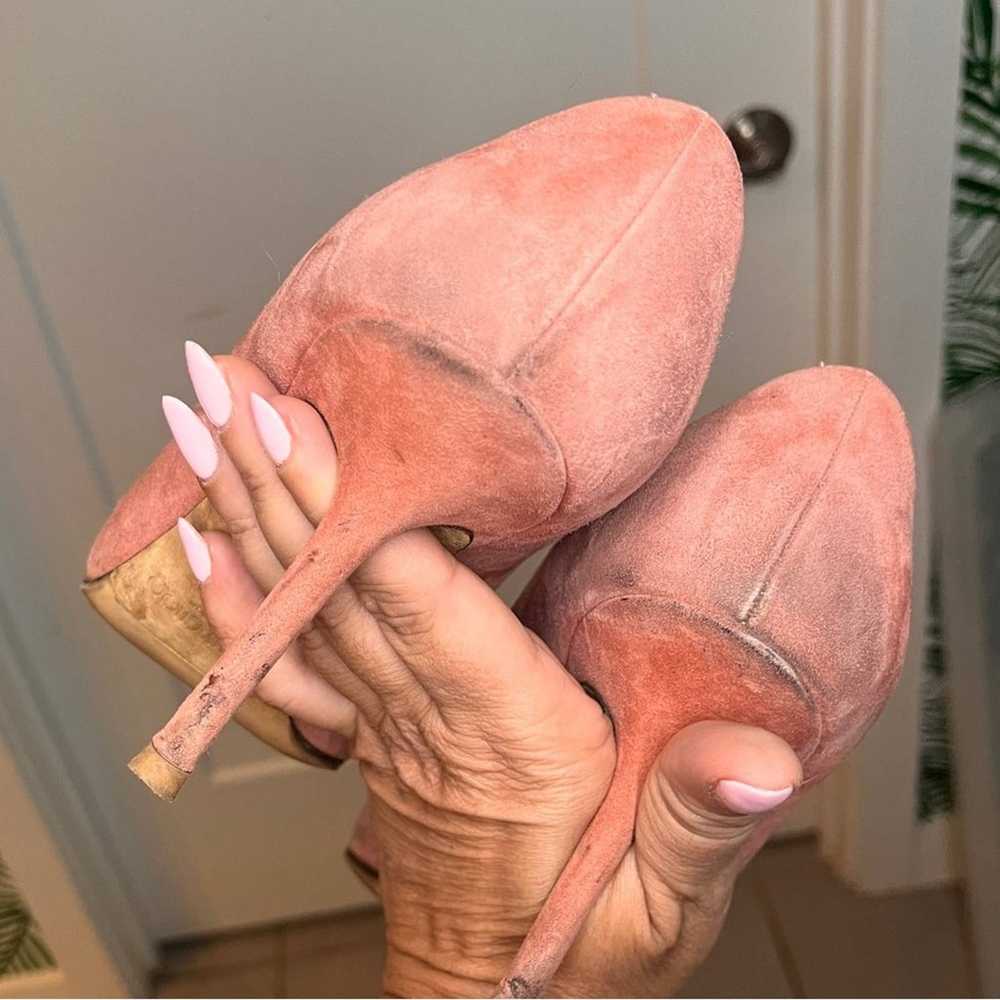 Jimmy Choo Blush Pink Suede Heels size 39.5 - image 3