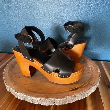 FRYE Zelda Seam Clog size 6.5 leather black