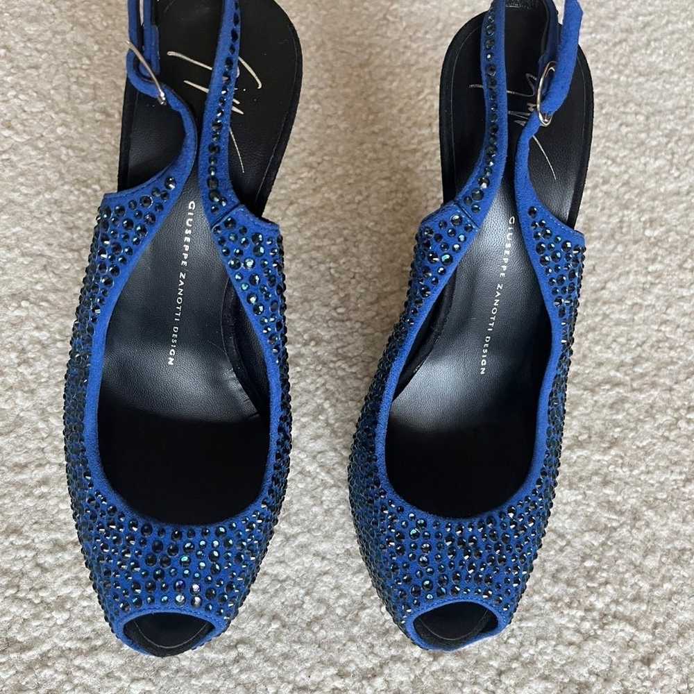 GIUSEPPE ZANOTTI BLUE RHINESTONE HEELS - image 1