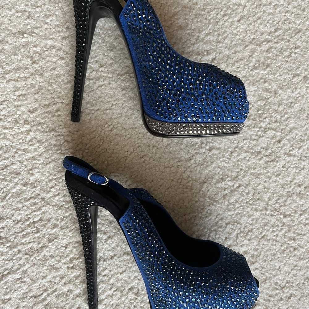 GIUSEPPE ZANOTTI BLUE RHINESTONE HEELS - image 3