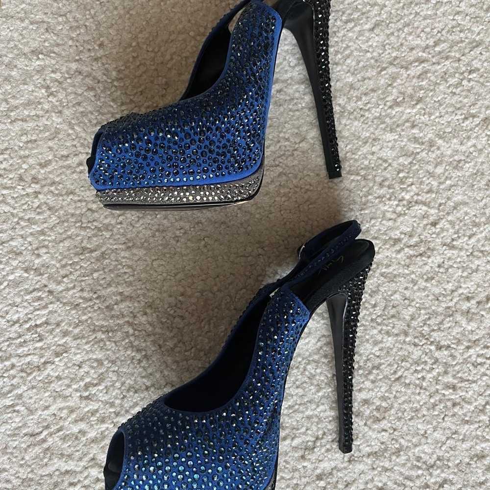 GIUSEPPE ZANOTTI BLUE RHINESTONE HEELS - image 4