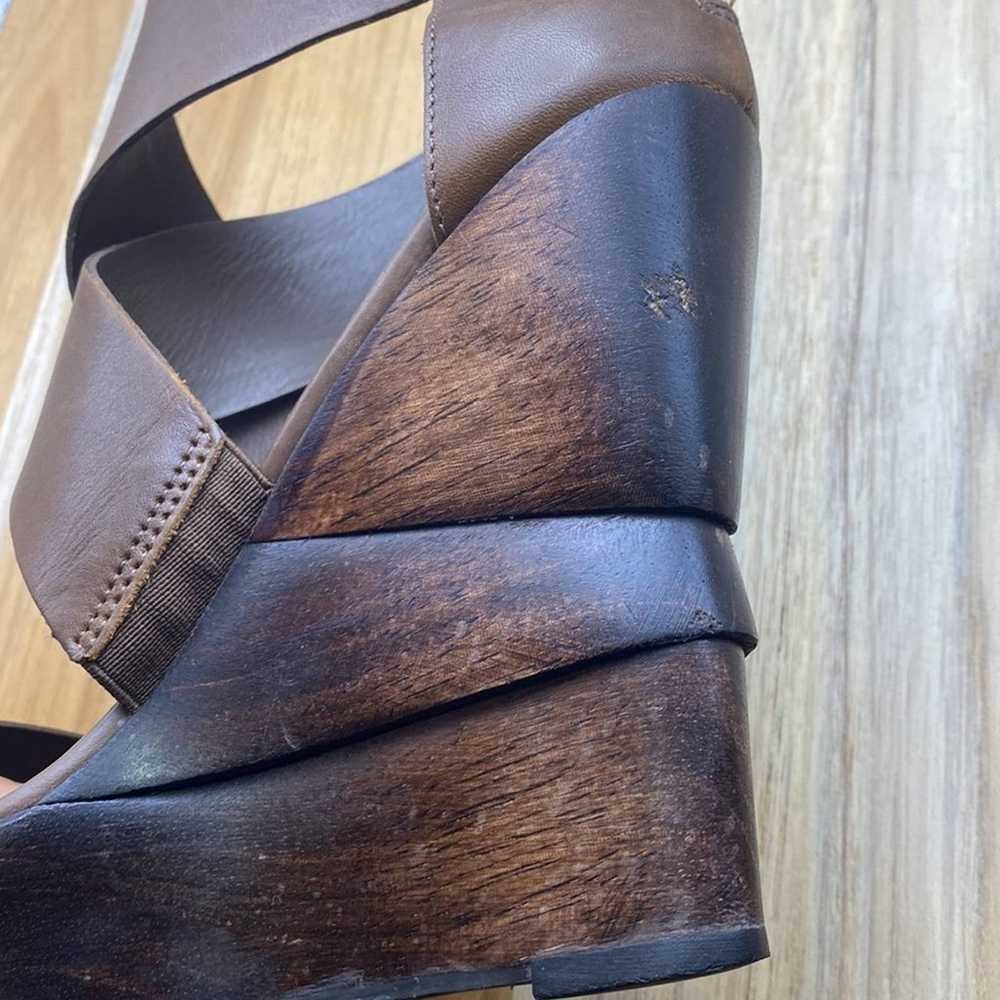 DIANE VON FURSTENBERG Opal Sandal Wedge Wooden Sa… - image 9
