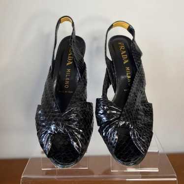 Prada snakeskin slingback