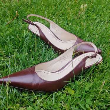 Coach leather brown pointed toe Heels 6 - image 1