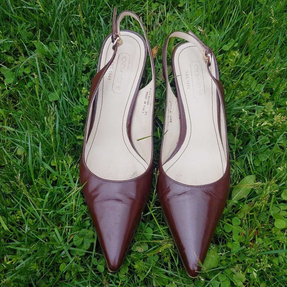 Coach leather brown pointed toe Heels 6 - image 5
