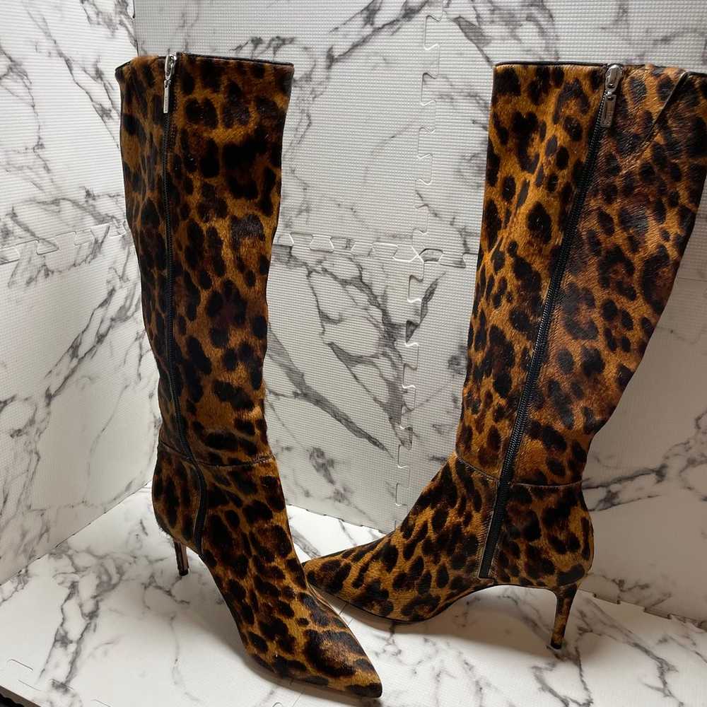 SCHUTZ LEOPARD JUNGLE LEOPARD BOOT HEELS  MIRYANN… - image 1