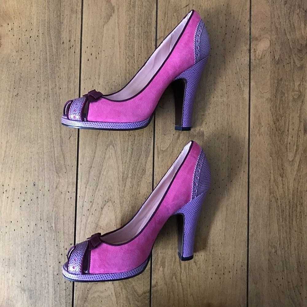 Marc Jacobs Pink Suede + Purple Leather Heels (si… - image 1