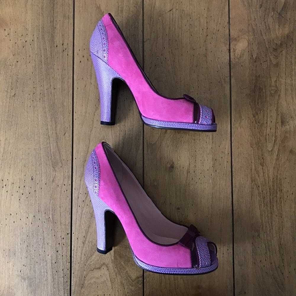 Marc Jacobs Pink Suede + Purple Leather Heels (si… - image 2