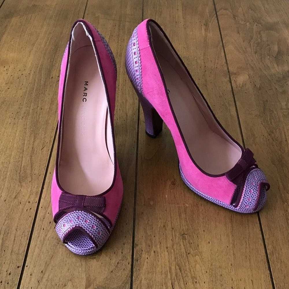 Marc Jacobs Pink Suede + Purple Leather Heels (si… - image 3