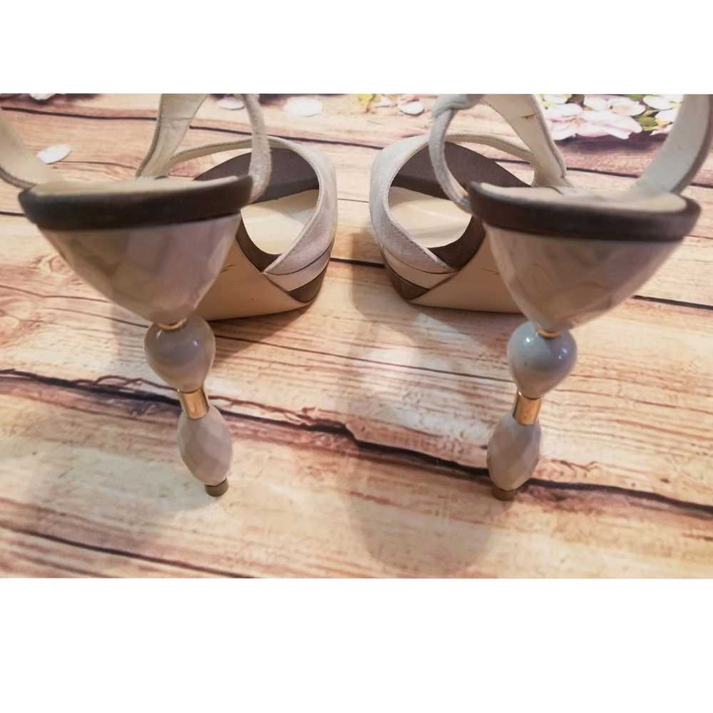 Rare Grey Mer Suede Heels With Acrylic H - image 7