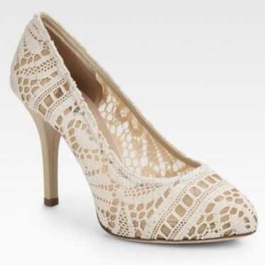 Dolce & Gabbana Ivory Crochet & Mesh Pumps 40 NWT - image 1