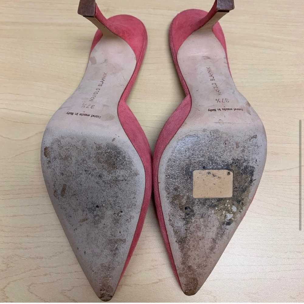 Manolo Blanik suede mules heels sandals - image 2