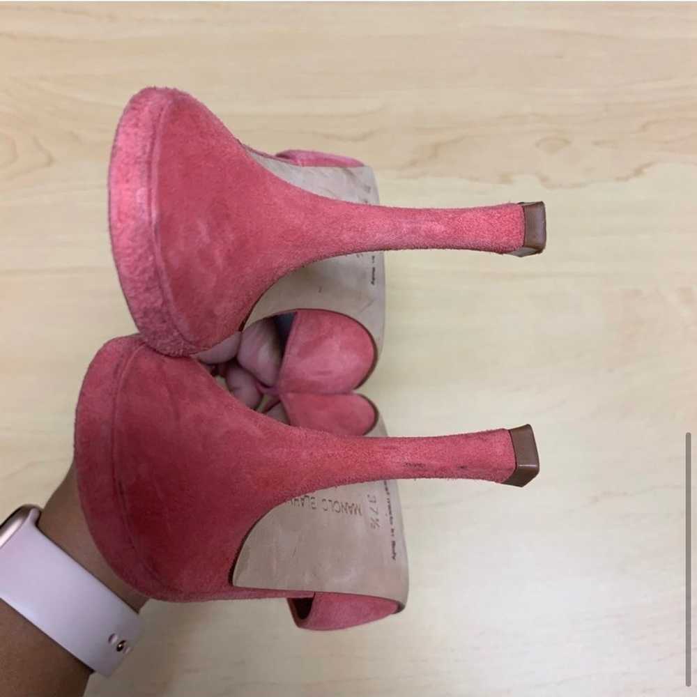 Manolo Blanik suede mules heels sandals - image 7