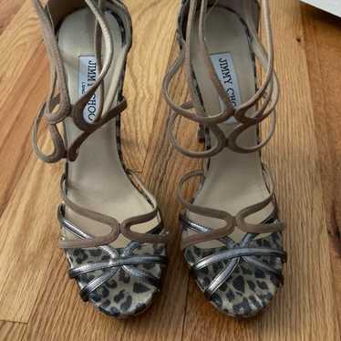 Jimmy Choo Beige and Leopard heels