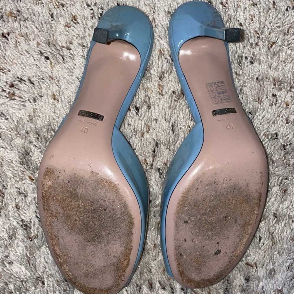 Gucci Blue Patent Leather Horsebit Sandals - image 2