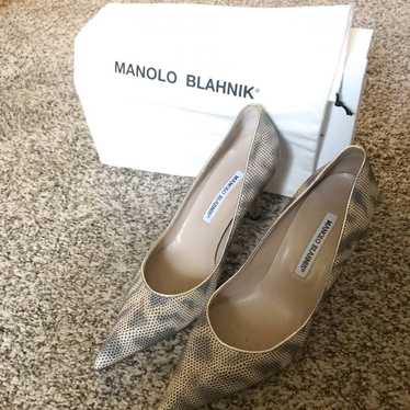 Manolo Blahnik snakeskin pumps