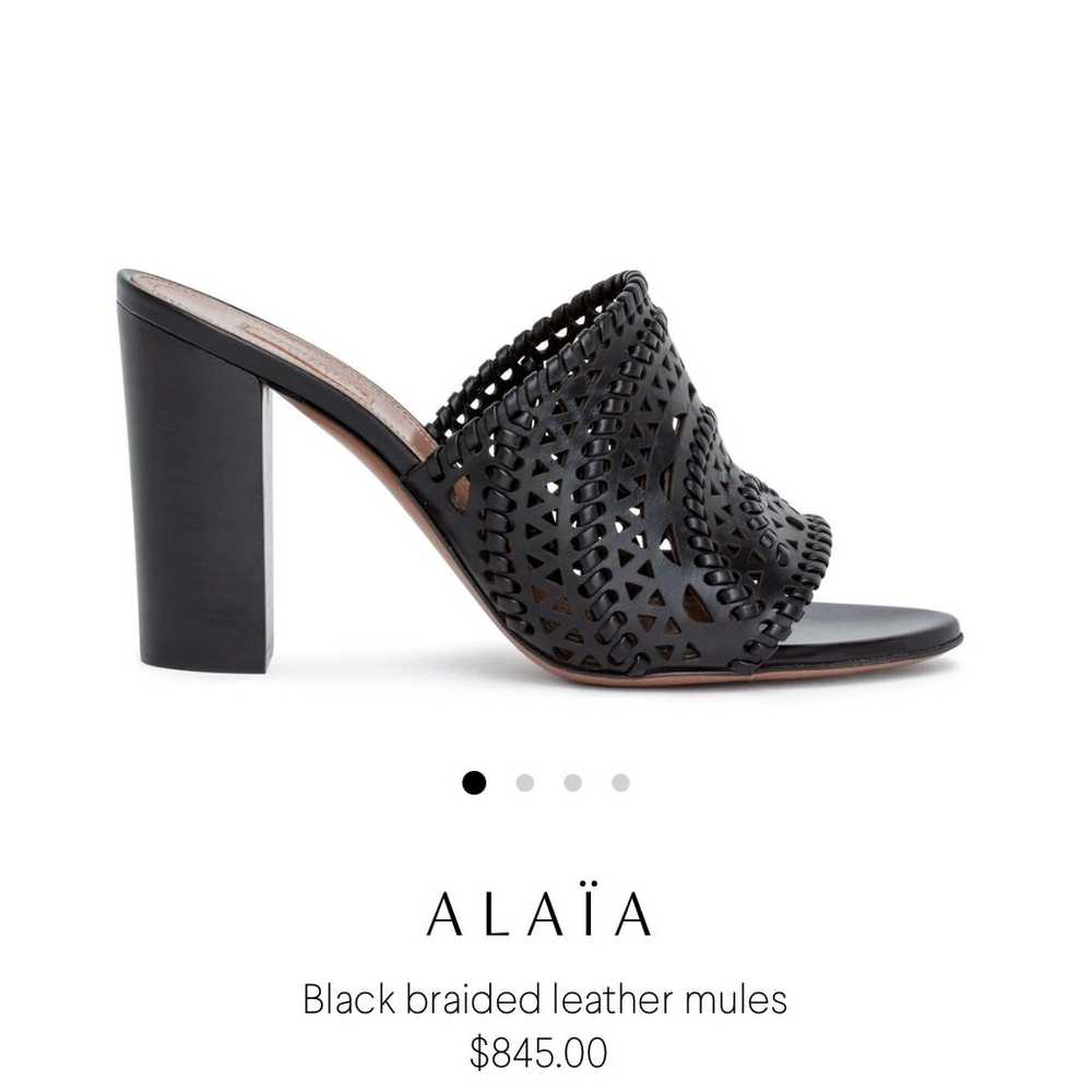 Alaia Black Leather Laser Cut Mules size 38 - image 1