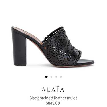 Alaia Black Leather Laser Cut Mules size 38 - image 1