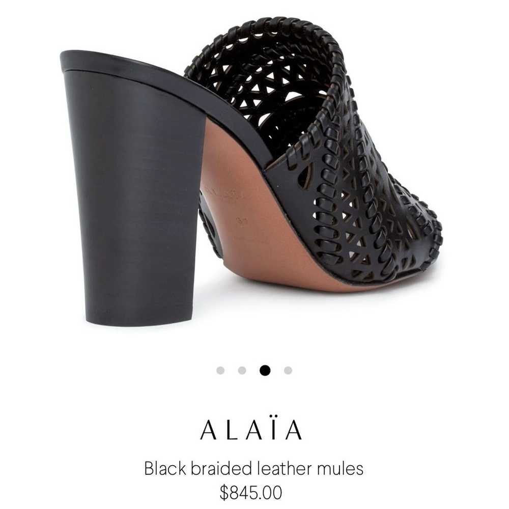 Alaia Black Leather Laser Cut Mules size 38 - image 3