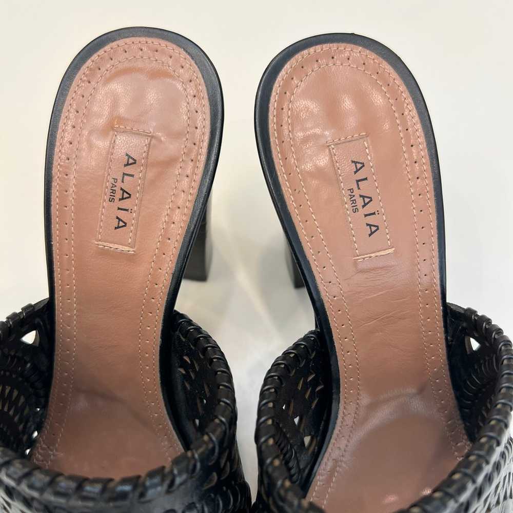 Alaia Black Leather Laser Cut Mules size 38 - image 9