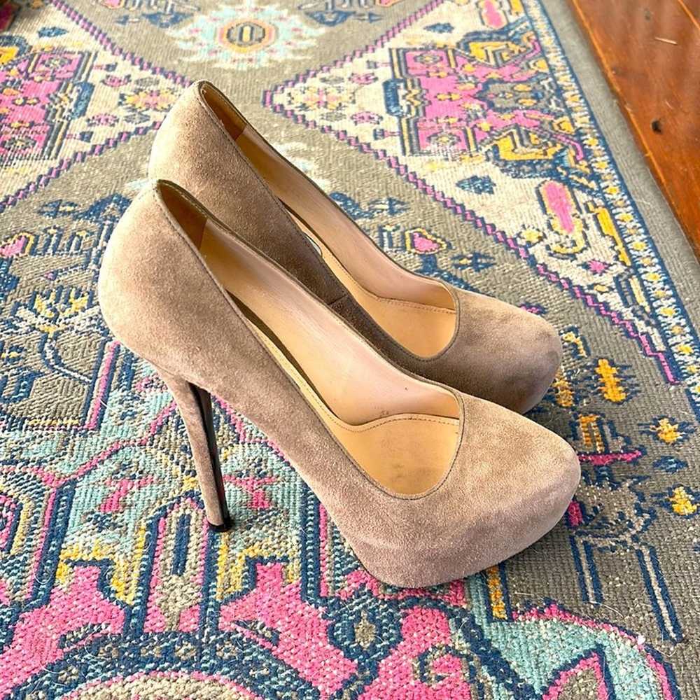 Prada Camoscio suede platform pump stiletto heels… - image 1