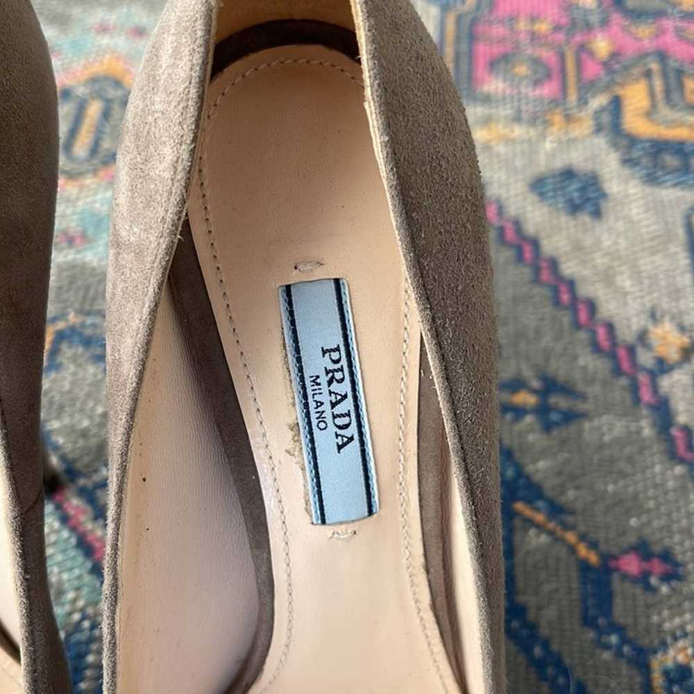Prada Camoscio suede platform pump stiletto heels… - image 5