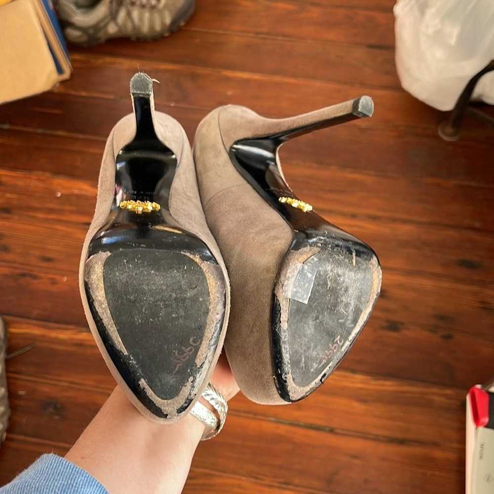 Prada Camoscio suede platform pump stiletto heels… - image 6