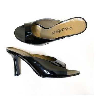 YVES SAINT LAURENT Black Patent Leather Heels - image 1