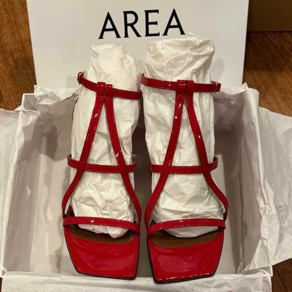 AREA NYC. AUTHENTIC. RED HIGH HEEL "A" SANDALS. R… - image 12