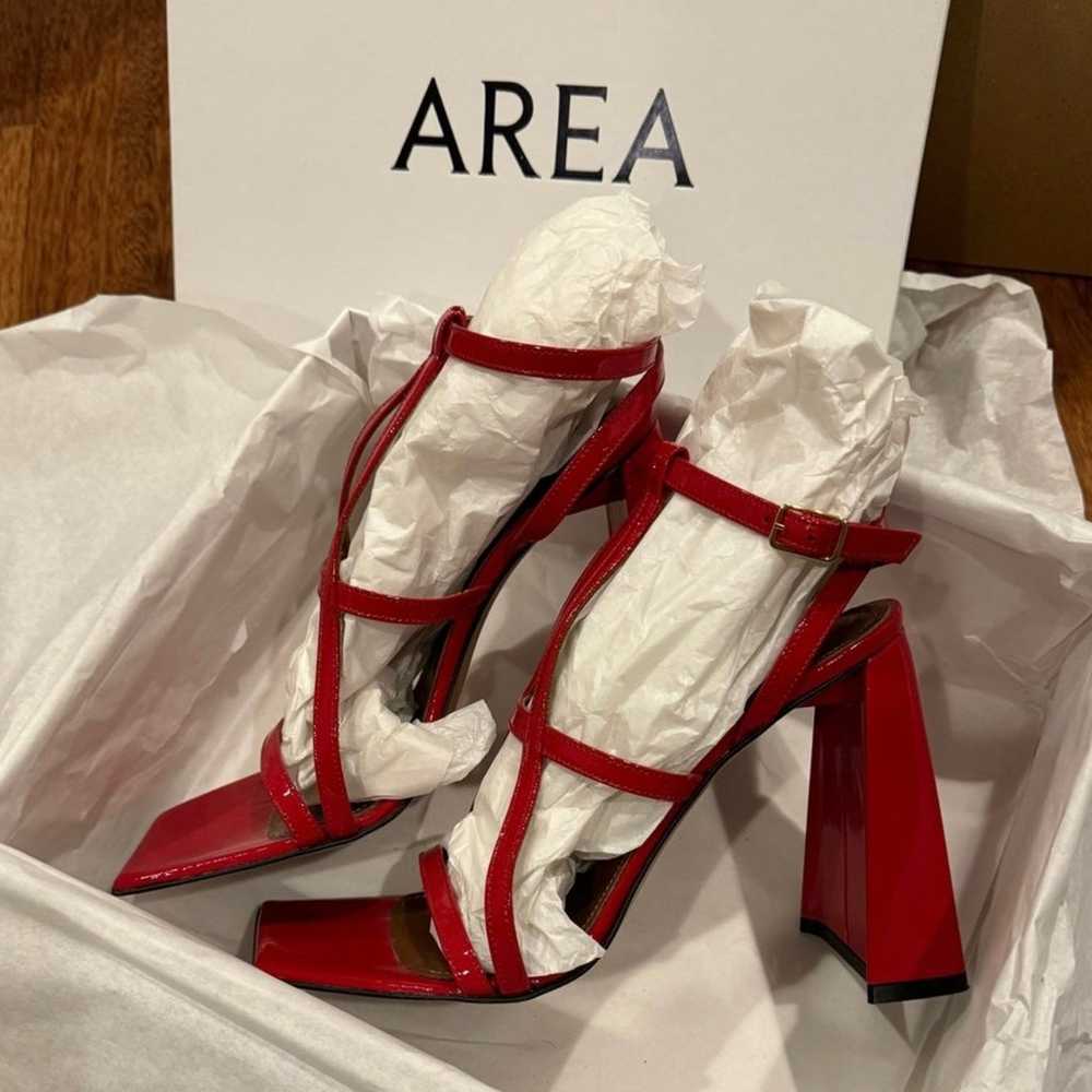 AREA NYC. AUTHENTIC. RED HIGH HEEL "A" SANDALS. R… - image 2