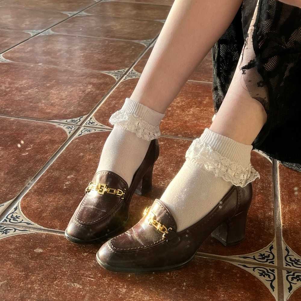 FENDI brown loafer heels - image 1