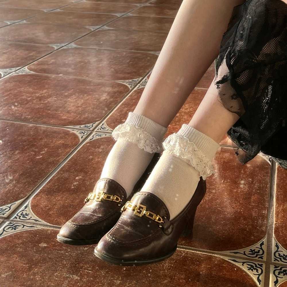 FENDI brown loafer heels - image 2