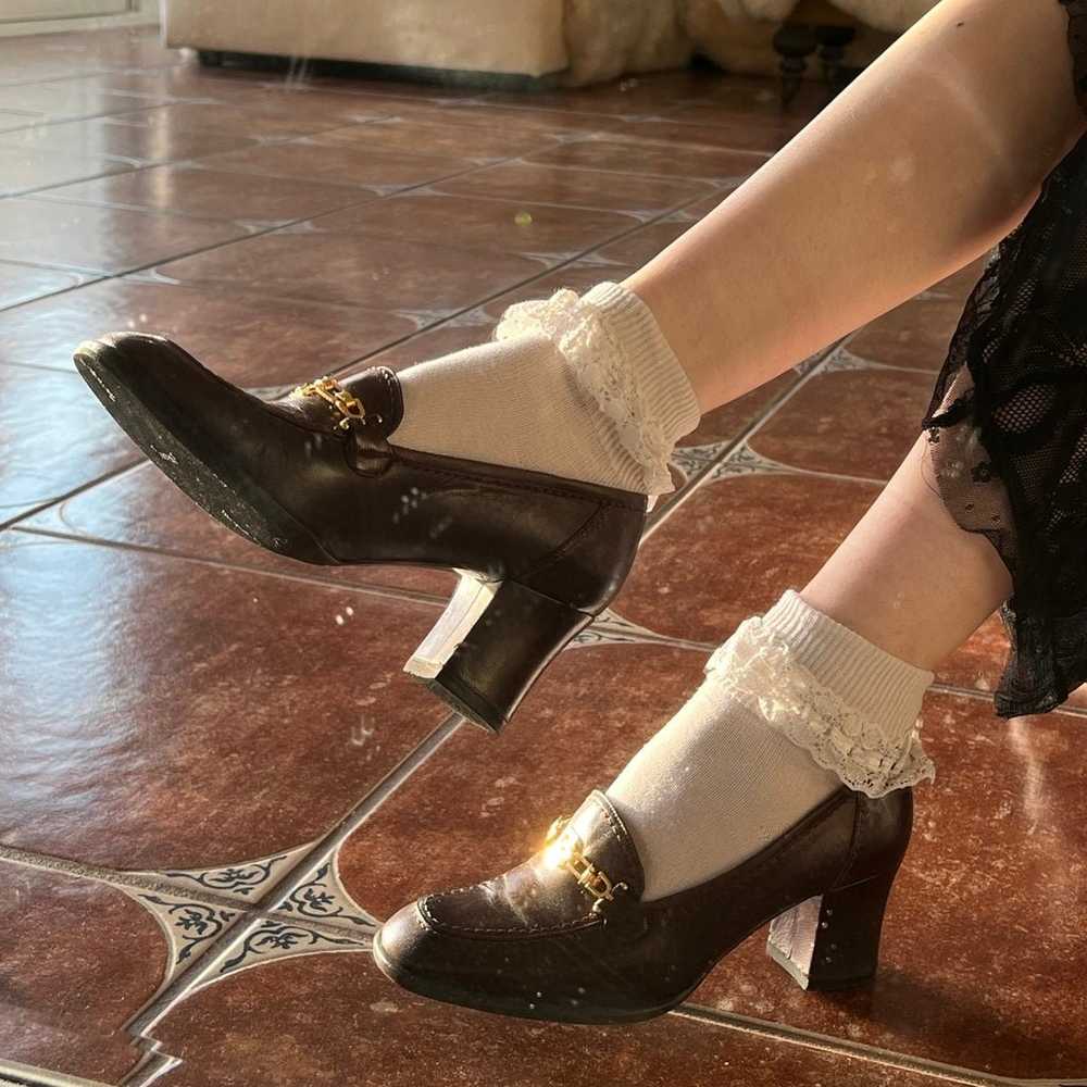 FENDI brown loafer heels - image 3