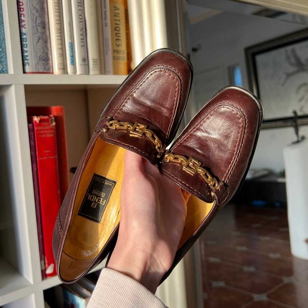 FENDI brown loafer heels - image 6