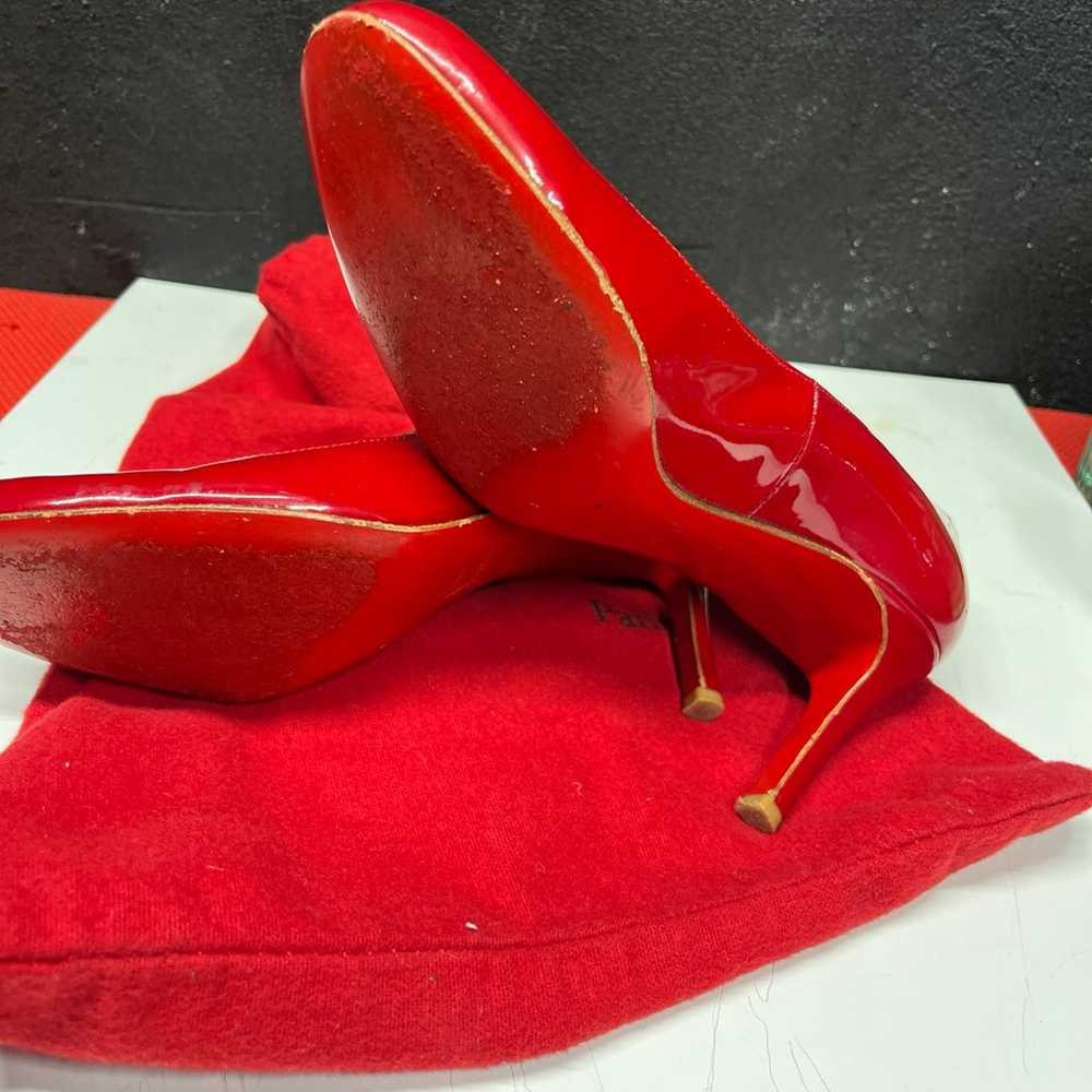 Christian louboutin red high heel pumps red botto… - image 8