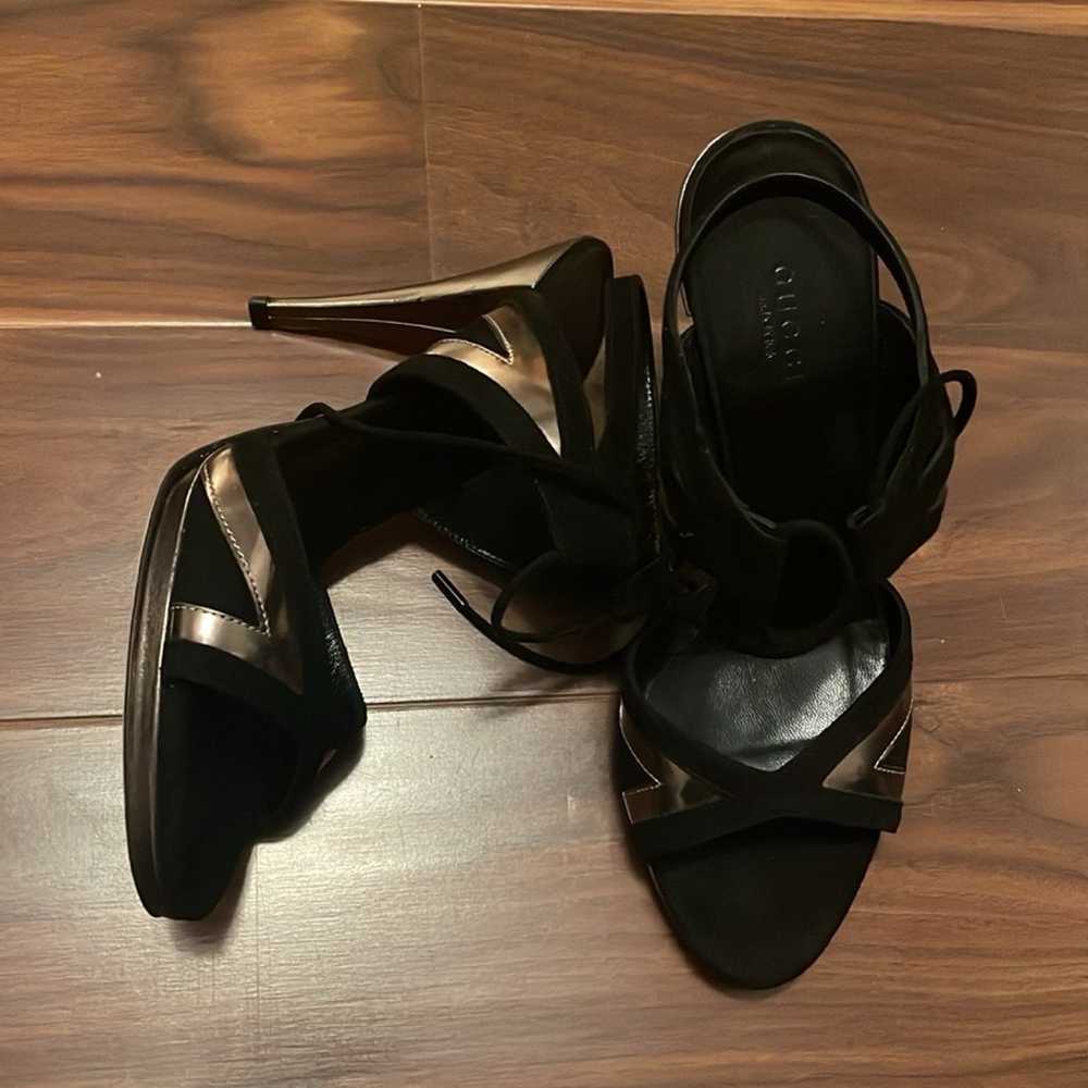 Gucci Black and Gold Heel Sandal size 6.5 - image 3