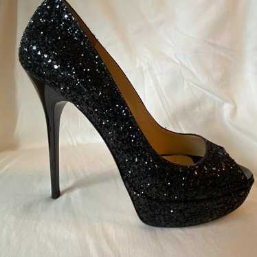 Jimmy Choo heels-  black glitter
