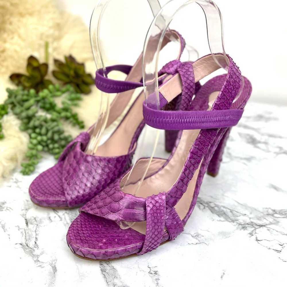 Chloe Purple Python Snakeskin Strappy Heels 11 - image 2