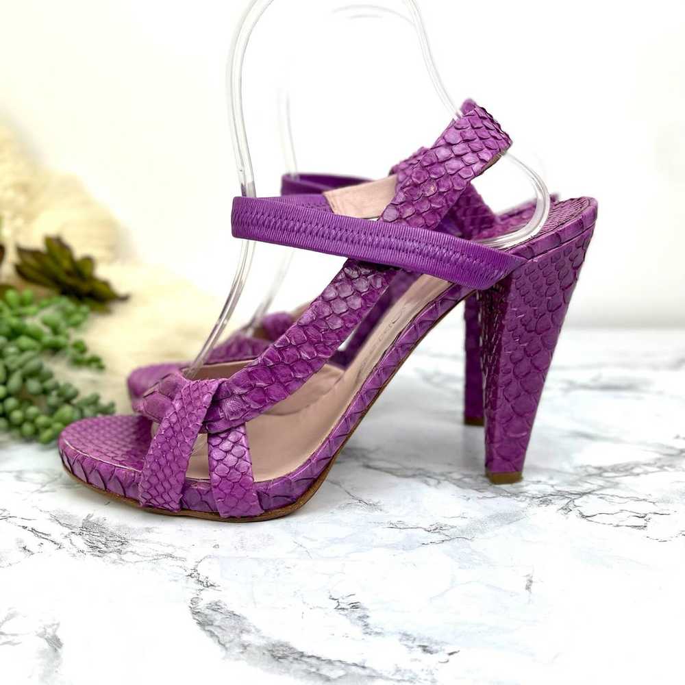 Chloe Purple Python Snakeskin Strappy Heels 11 - image 3