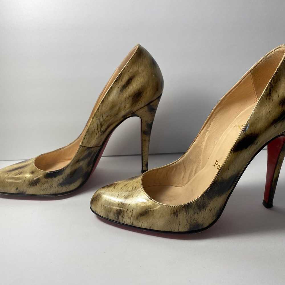 Christian Louboutin leopard print patent leather … - image 2