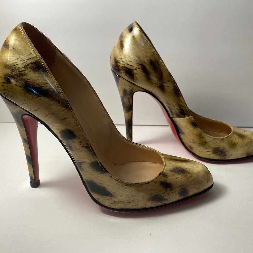 Christian Louboutin leopard print patent leather … - image 4