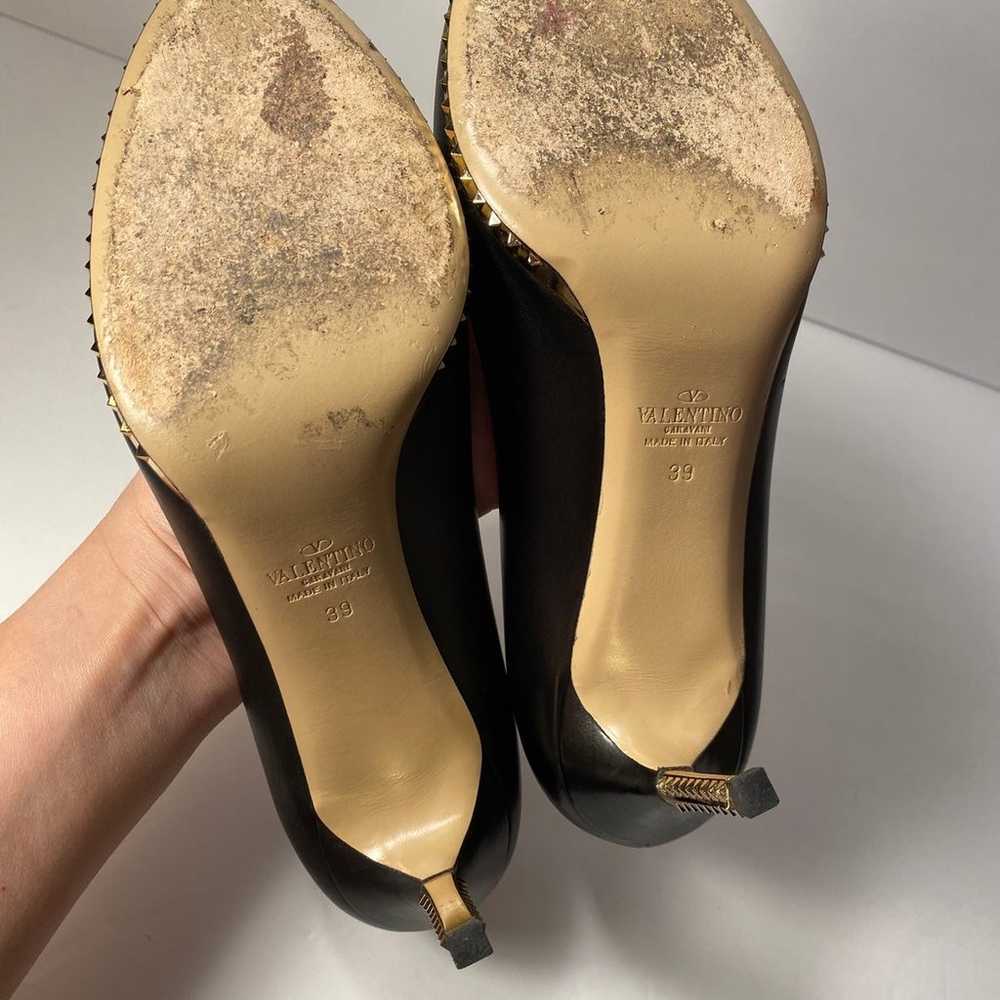 Valentino Garavani pumps leather rockstud heels b… - image 9